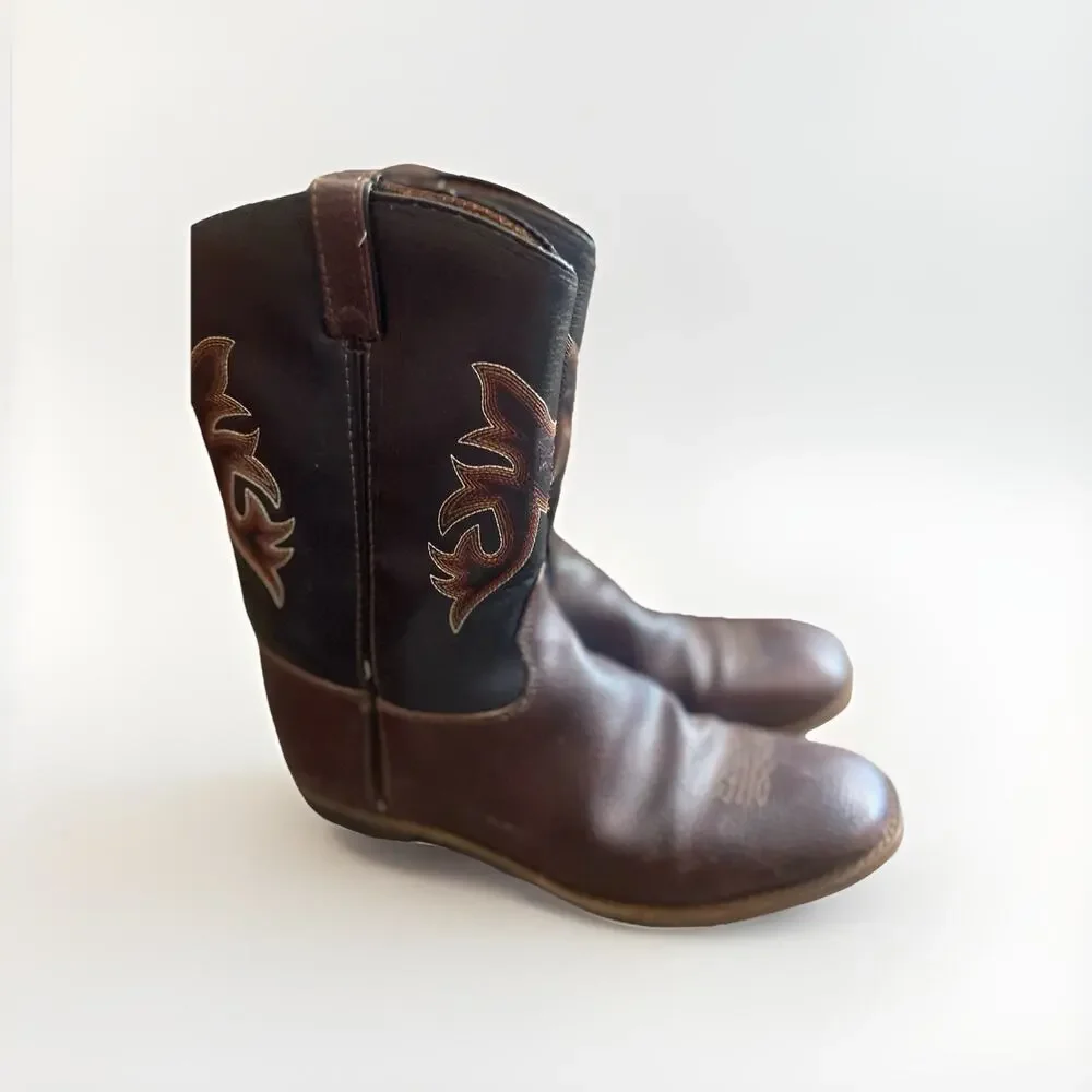 Austin Trading Co Youth Cowboy‎ Boots Brown Western Size Youth Boys 6